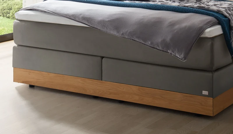 Hasena Boxspringbett Pedrosa mit Stauraum und Topperwahl in Eiche bright