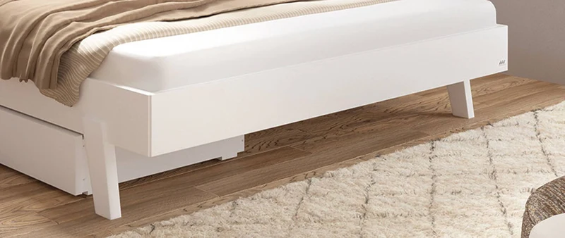 Hasena Bett Molino Weiß ohne Kopfteil - Designbett der Kollektion Trento