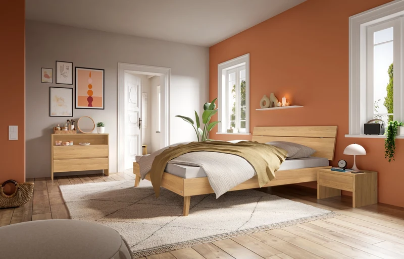 Hasena Massivholzbett Floris Eiche bright, geölt, Trento-Kollektion