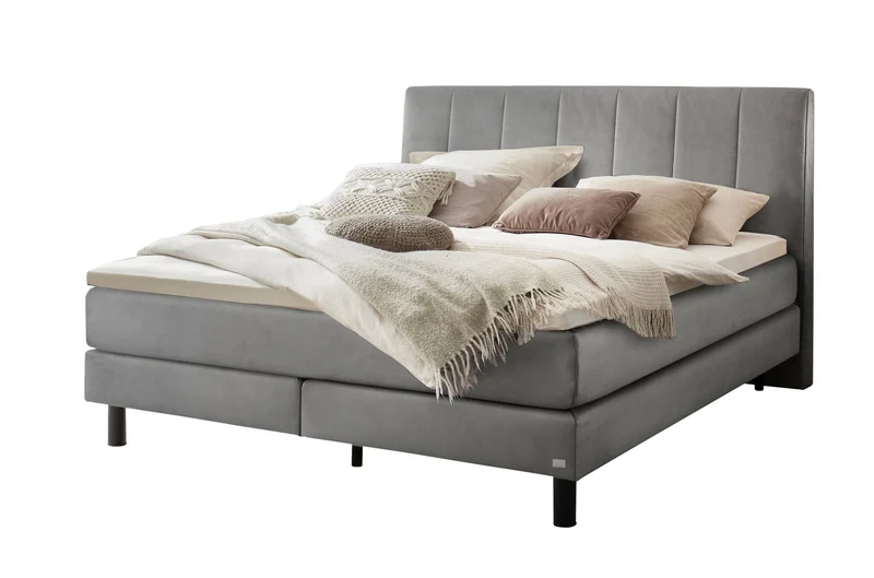 Hasena Boxspringbett Donna Pronto in Schwarz/Grau mit Metallfüßen