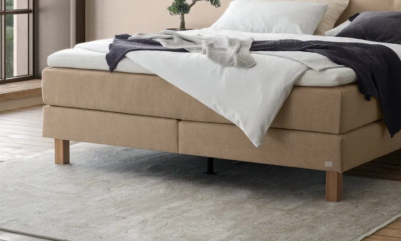 Hasena Boxspringbett Solara in Eiche bright mit Sand-Bezug und Topper