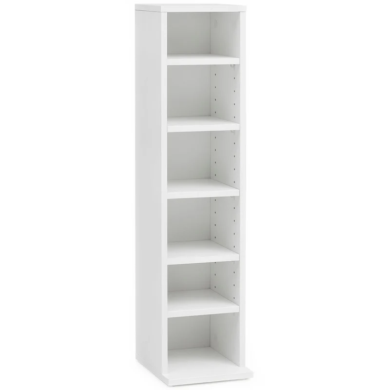 CD-Regal WL5.836 Holz 21x90x20cm Weiß 6 Fächer Modernes Standregal