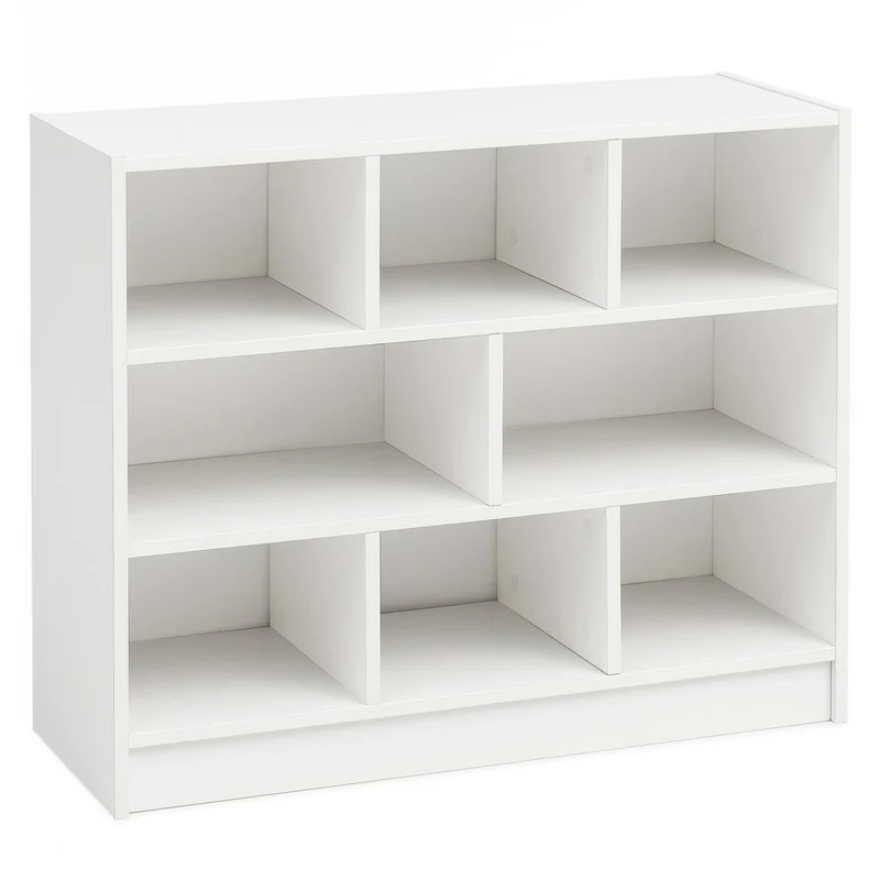 Bücherregal WL5.819 Weiß 80x68,5x29,5cm Modern Holz mit Fächern