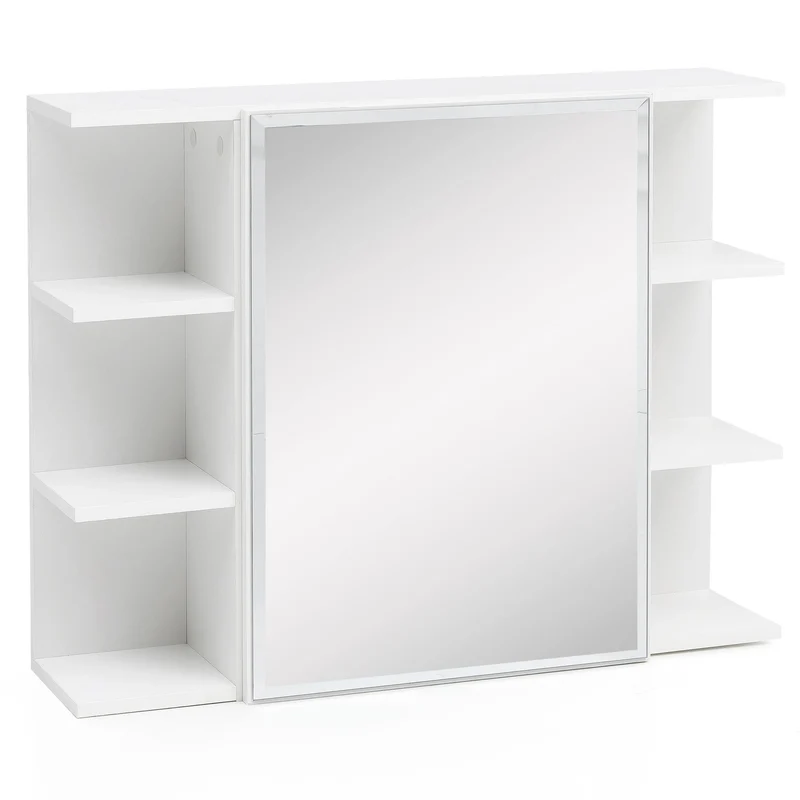 Hängeschrank WL5.754 Weiß 80x64,5x20cm Spanplatte Spiegelschrank
