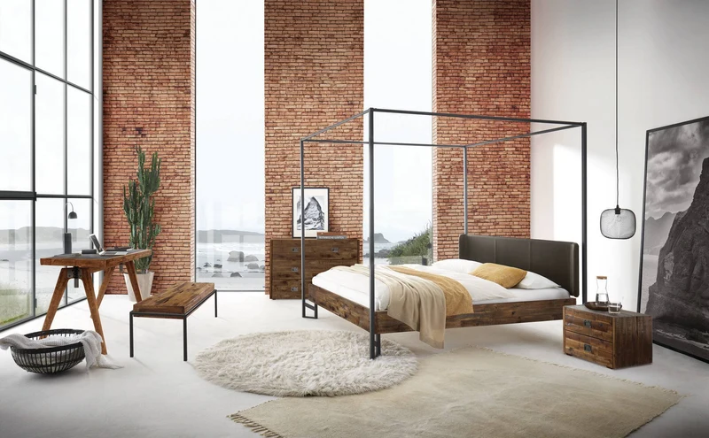 Hasena Sekretär Scola Industrial-Loft in Akazie Vintage Brown