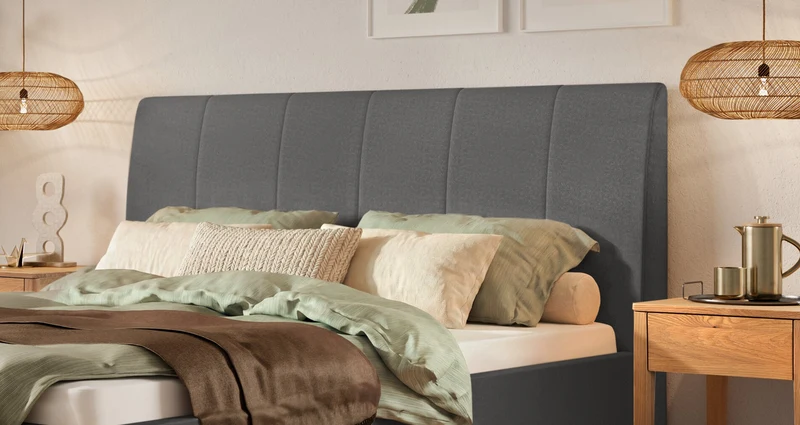 Hasena Polsterbett Elisa Wildeiche natur mit Bezug Pace grey