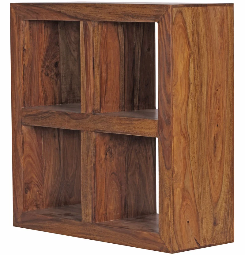 Standregal Sheesham Massivholz 82cm 4 Böden Landhaus-Stil