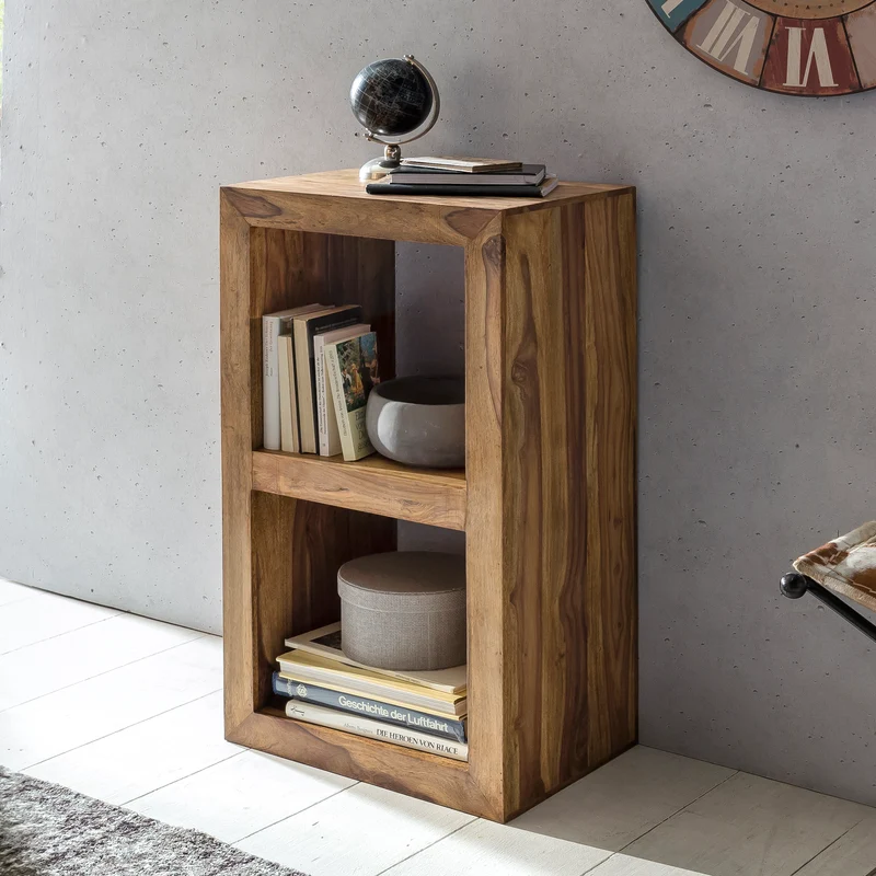 Regal Sheesham Massivholz 88cm 2 Böden Landhausstil Naturprodukt