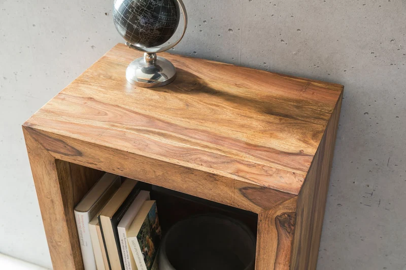 Regal Sheesham Massivholz 88cm 2 Böden Landhausstil Naturprodukt