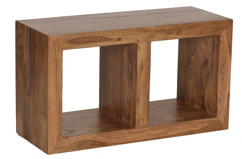 Regal Sheesham Massivholz 88cm 2 Böden Landhausstil Naturprodukt