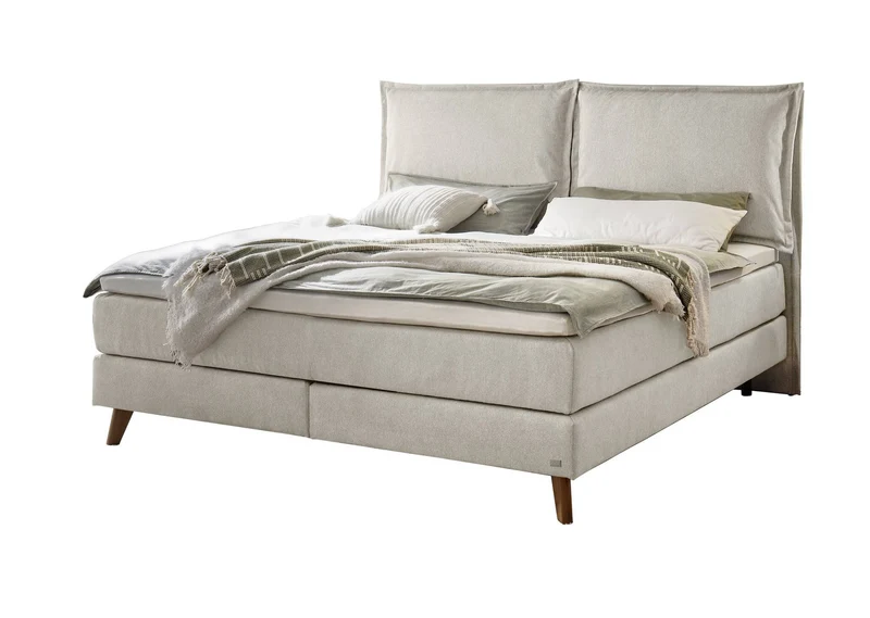 Hasena Boxspringbett Ricarda Eiche bright mit Bezug Pace Light Grey