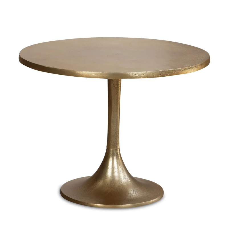 Couchtisch Metall Gold 60x60x46,5cm Rund Aluminium Modern Wohnzimmer