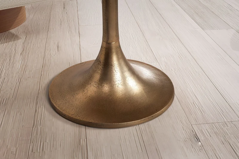Couchtisch Metall Gold 60x60x46,5cm Rund Aluminium Modern Wohnzimmer