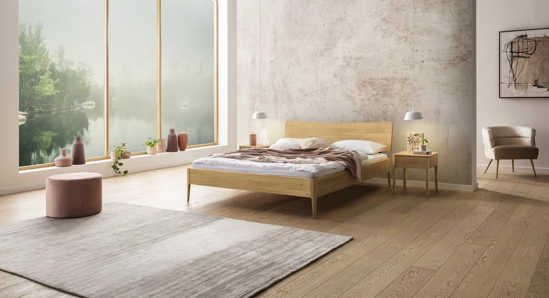 Hasena Nachttisch Styly aus Eiche bright mit gedämpfter Schublade