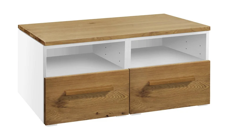 Hasena Owita Kommode Selezione Weiß mit Wildeiche-Front, 2 Schubladen