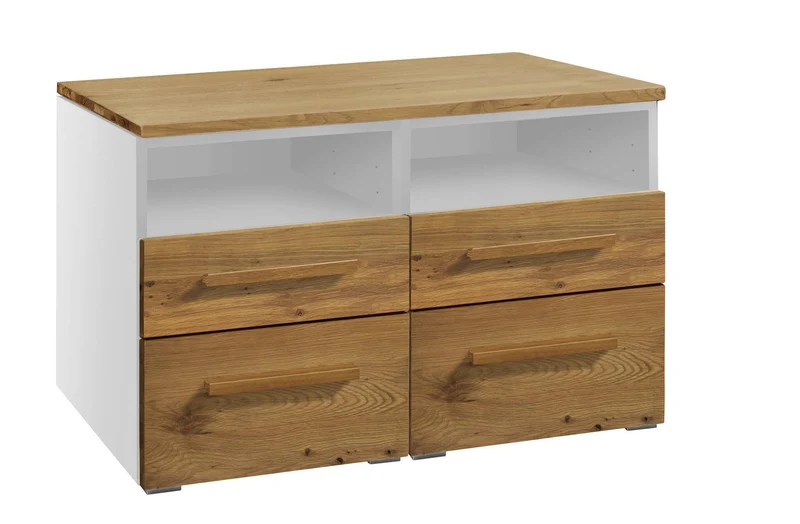 Hasena Selezione Kommode Dowio Weiß mit Wildeiche-Front, 4 Schubladen
