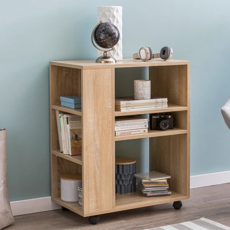Regalwagen WL5.695 Sonoma 60x35x75cm Holz mit Rollen Modern