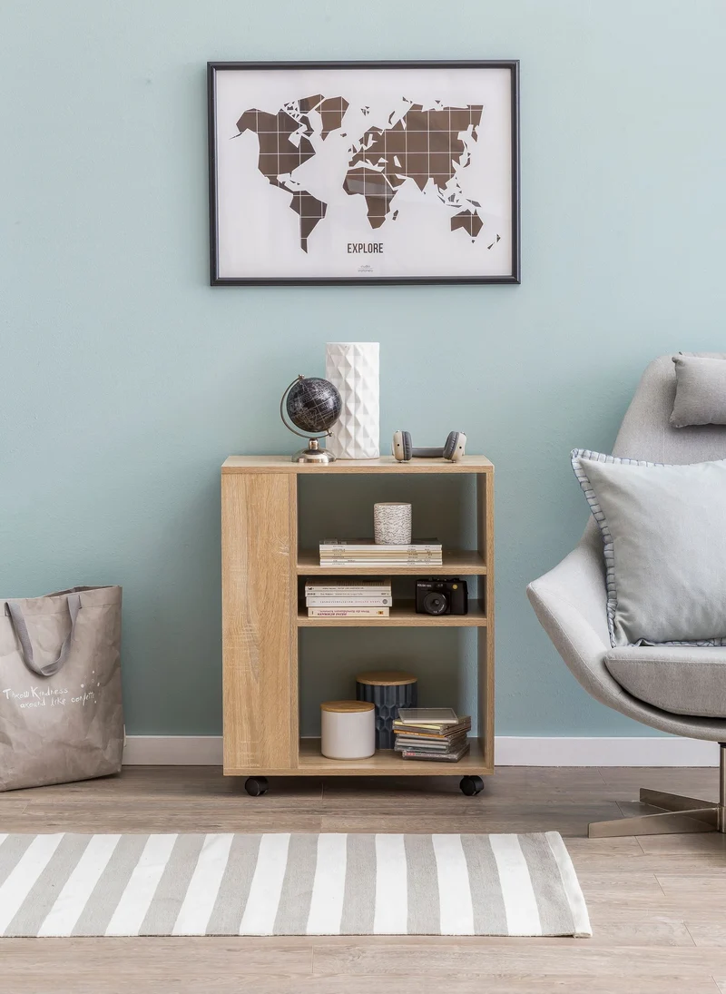 Regalwagen WL5.695 Sonoma 60x35x75cm Holz mit Rollen Modern