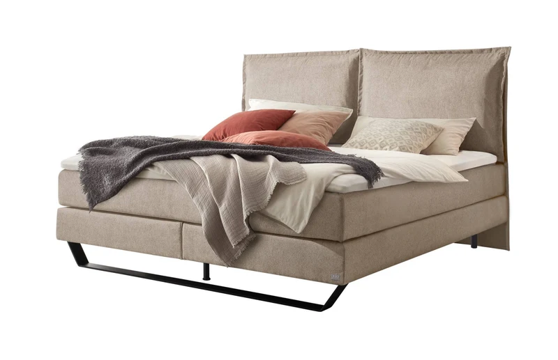 Hasena Boxspringbett Celina mit Topper nach Wahl, Bezug Pace Sand