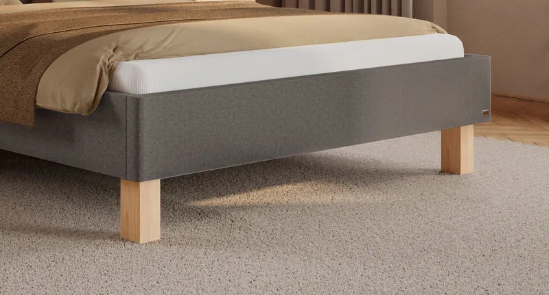 Hasena Polsterbett Amara in Eiche bright mit Bezug Pace Grey