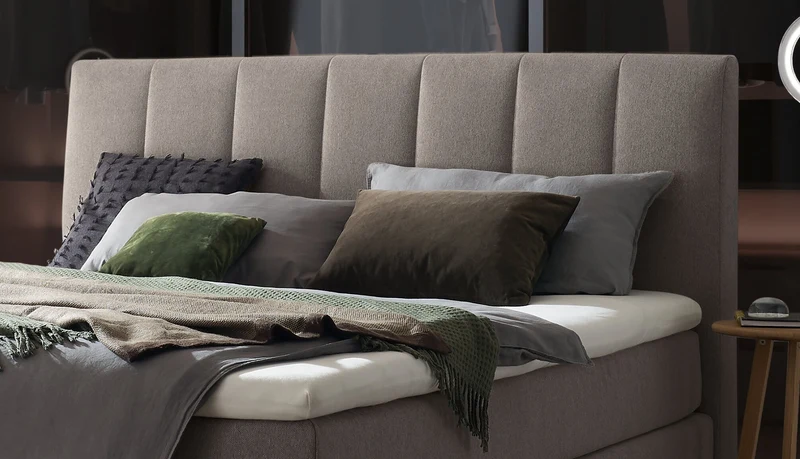 Boxspringbett Stefania von Hasena, Eiche bright geölt, Bezug Pace Grey
