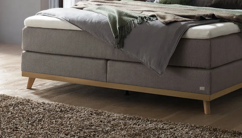 Boxspringbett Stefania von Hasena, Eiche bright geölt, Bezug Pace Grey