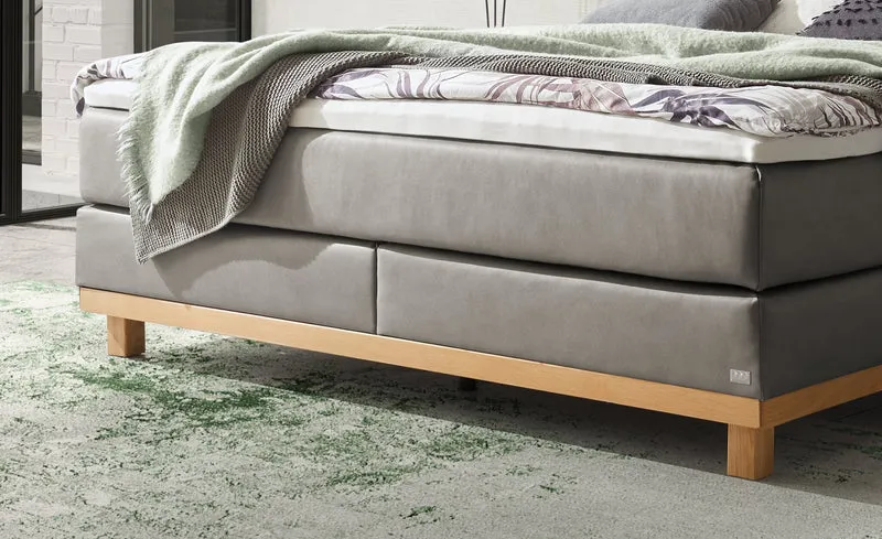 Hasena Boxspringbett Cecilia Pronto Eiche bright mit Bezug Monet Steel
