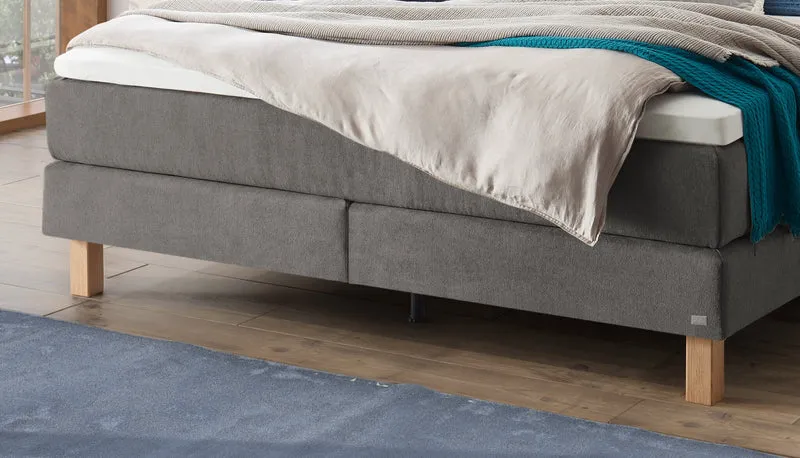 Hasena Boxspringbett Carlota ohne Kopfteil, Eiche bright, Pace Grey