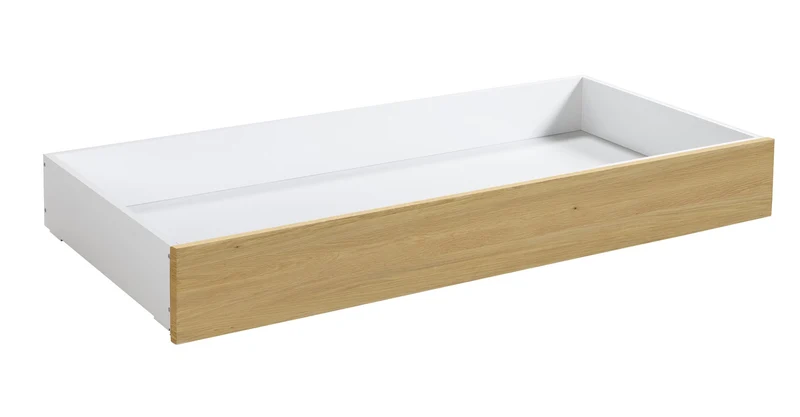 Hasena Roll-Box Bettschublade Eiche Bright/Weiß mit Rollen und Stauraum
