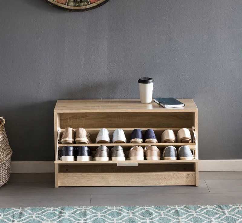 Schuhkipper SPLIT 80x47x24cm Holz Sonoma 1 Fach Flurschrank Ablage