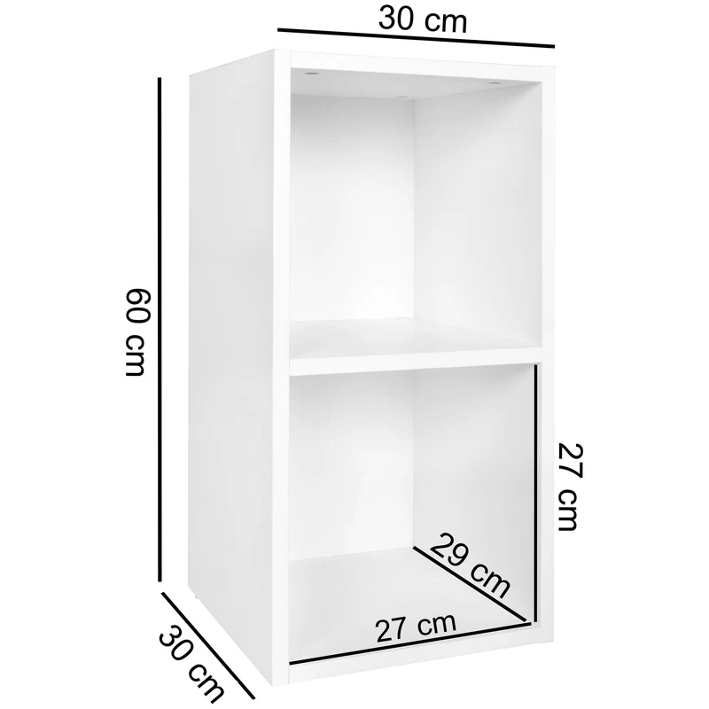 Regal WL5.175 Holz 30x60x30cm Modern Weiß 2 Ablagefächer