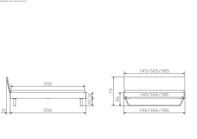 Hasena Bett Gleva: Industrial-Movie Design mit Anthrazit-Dekor und schwarzen Kufen