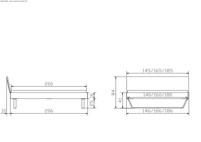 Hasena Bett Gleva: Industrial-Movie Design mit Anthrazit-Dekor und schwarzen Kufen