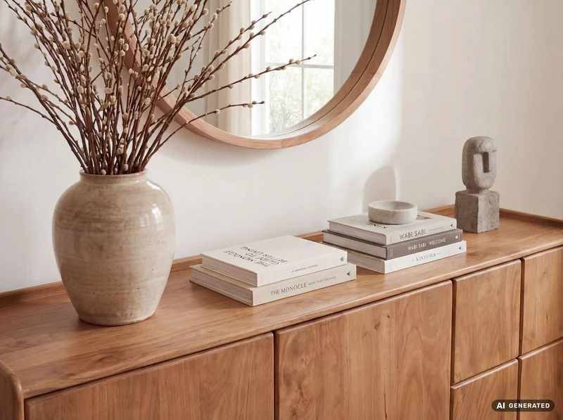 Sideboard Mango Massivholz 160 cm, Anrichte mit Push-to-Open-System