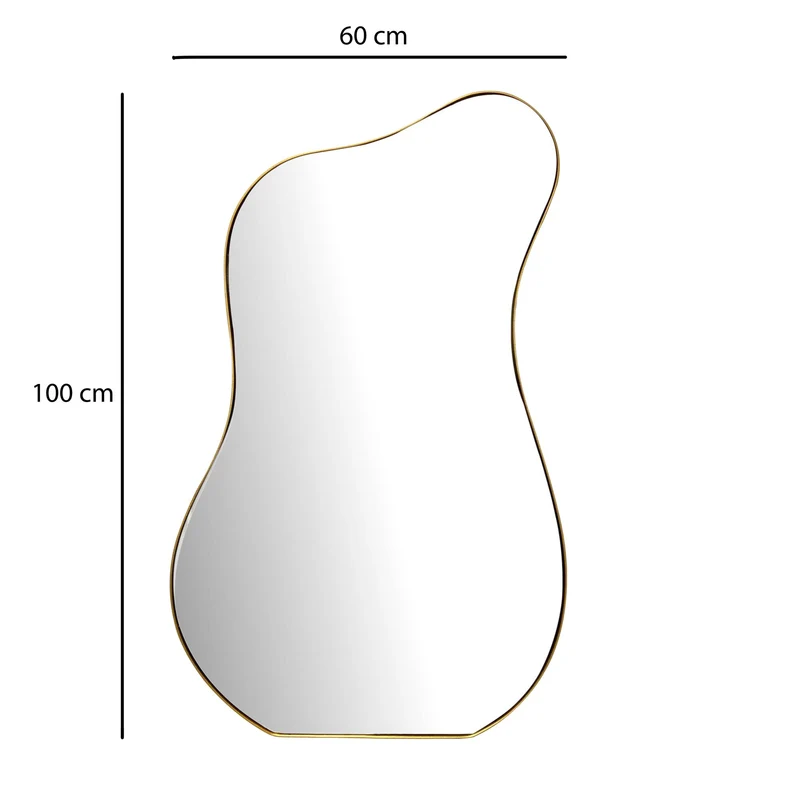 Wandspiegel Asymmetrisch 60x100cm Metall Gold Modern Flurspiegel