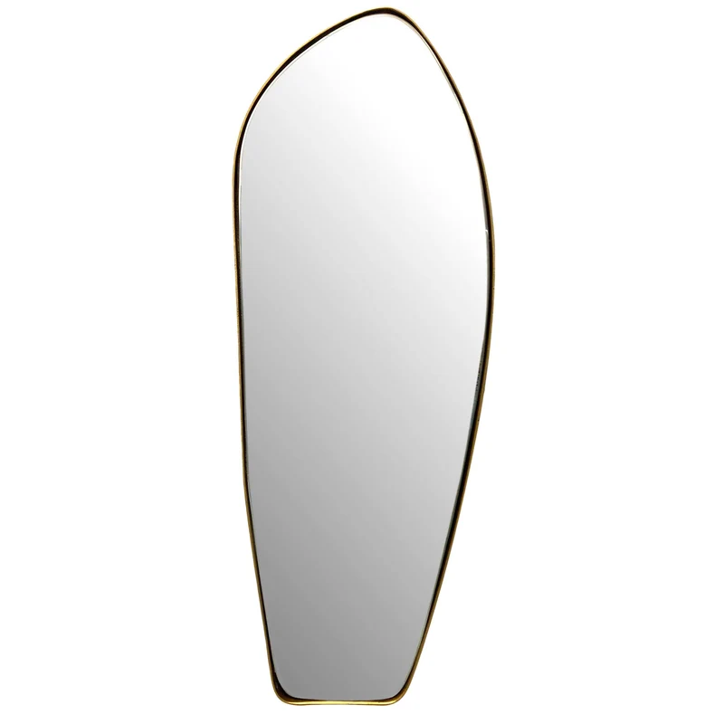 Wandspiegel Asymmetrisch 33x90cm Metall Gold Modern Flurspiegel