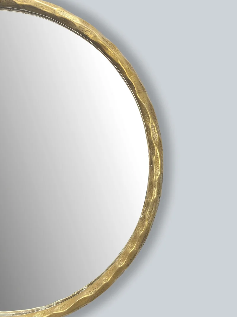 Wandspiegel Rund 60cm Metallrahmen Gold Modern Flur Garderobe