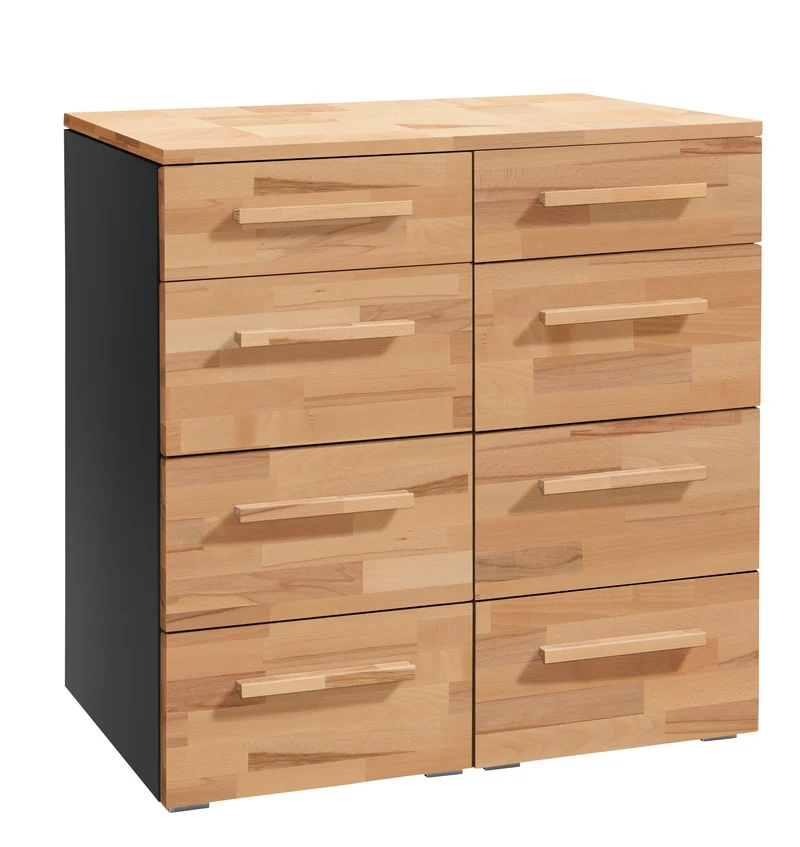 Hasena Selezione Kommode Quatrine Schwarz mit Kernbuche-Front