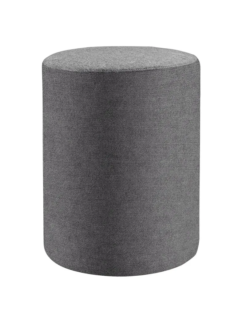 Hasena Dean Hocker & Nachttisch in Pace Grey, rund gepolstert