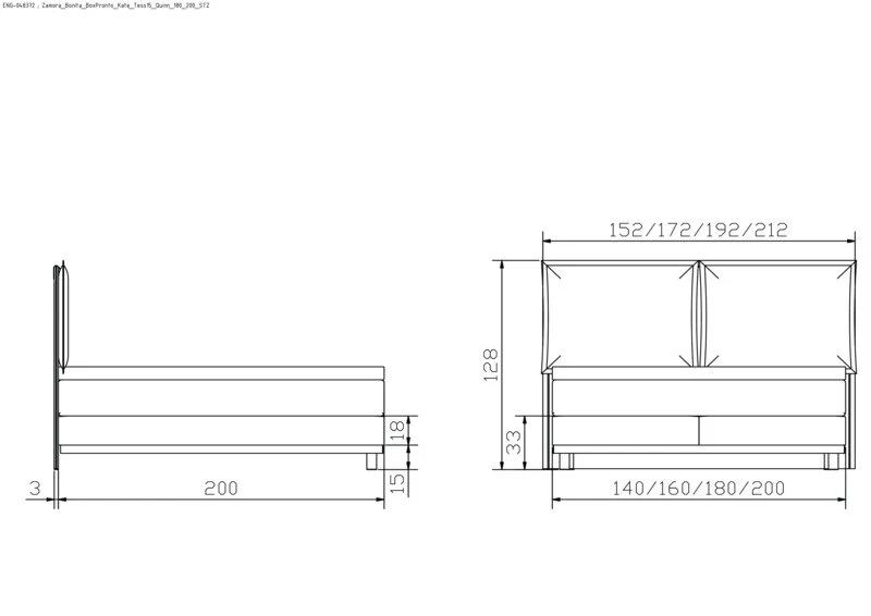 Hasena Boxspringbett Zamora Eiche bright mit Wendematratze & Topper