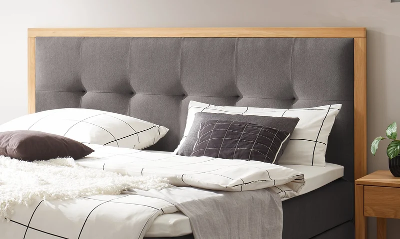 Hasena Boxspringbett Alba Eiche bright mit Stauraum und Topperwahl
