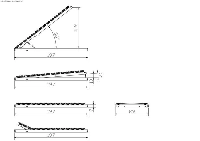Hasena Lattenrost Ultrafree Lift KF Anthracit mit Gasdruckfeder-Lift
