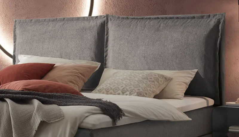 Hasena Celina Boxspringbett Pace Grey, Schwarz-Grau mit Metallkufen