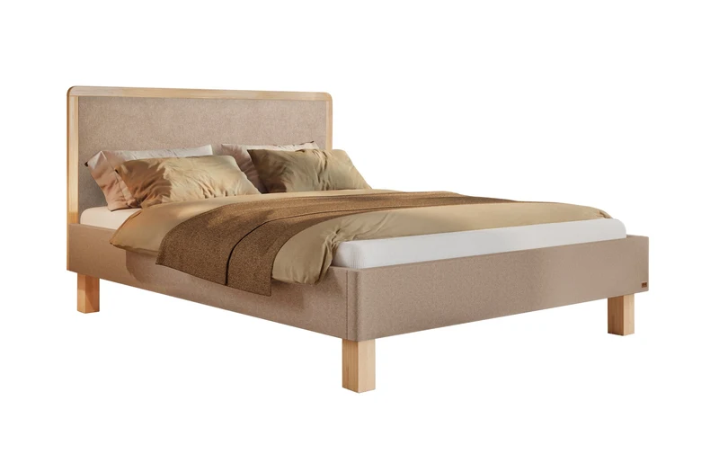 Hasena Polsterbett Amara in Eiche bright mit Bezug Pace sand
