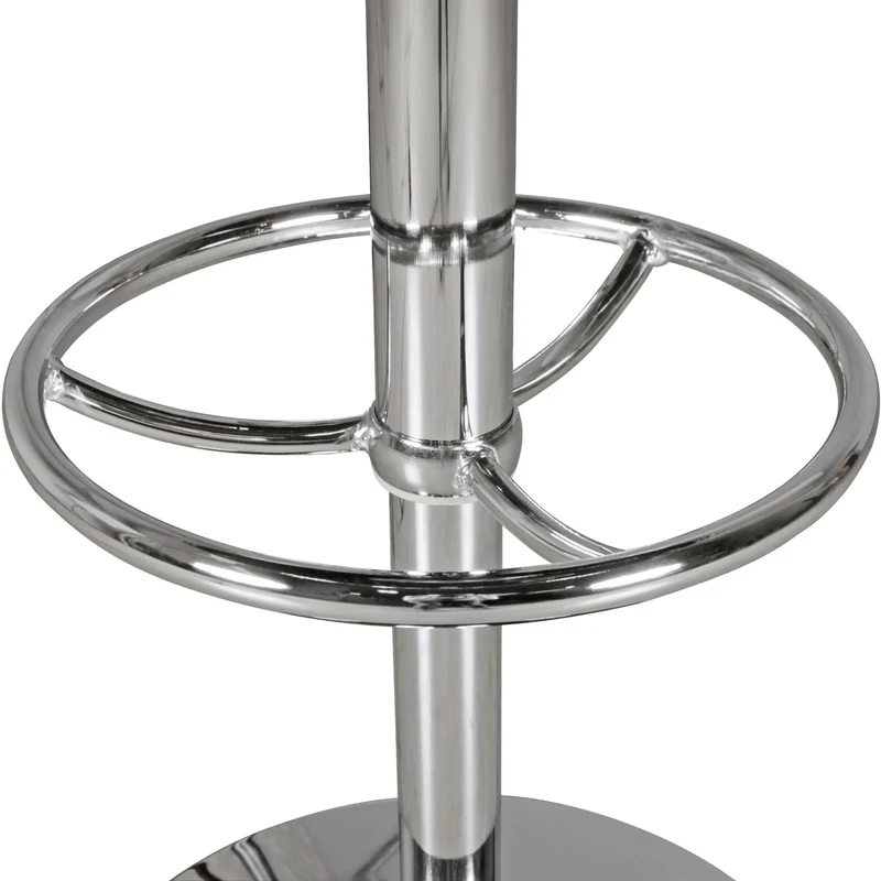 Bartisch American Diner rund Ø60cm Kunstleder Retro Schwarz/Silber