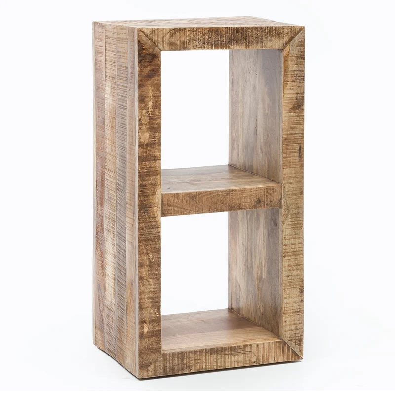 Standregal Mango Massivholz 90x45x35cm 2 Böden Landhaus-Stil