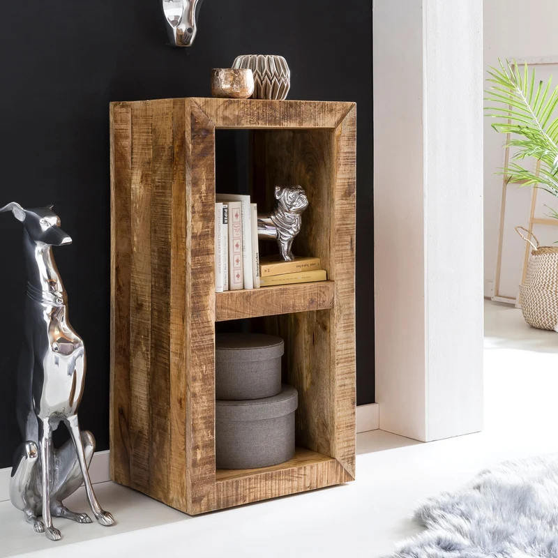 Standregal Mango Massivholz 90x45x35cm 2 Böden Landhaus-Stil