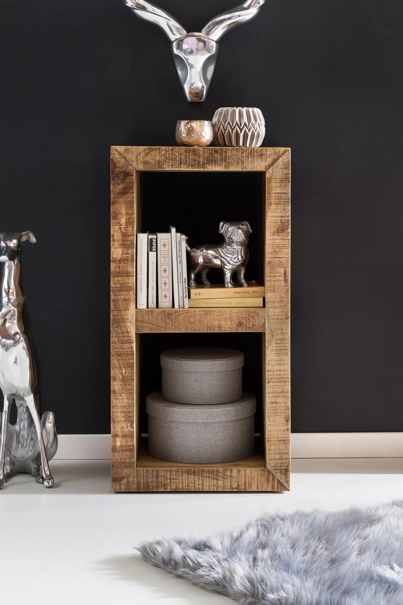 Standregal Mango Massivholz 90x45x35cm 2 Böden Landhaus-Stil