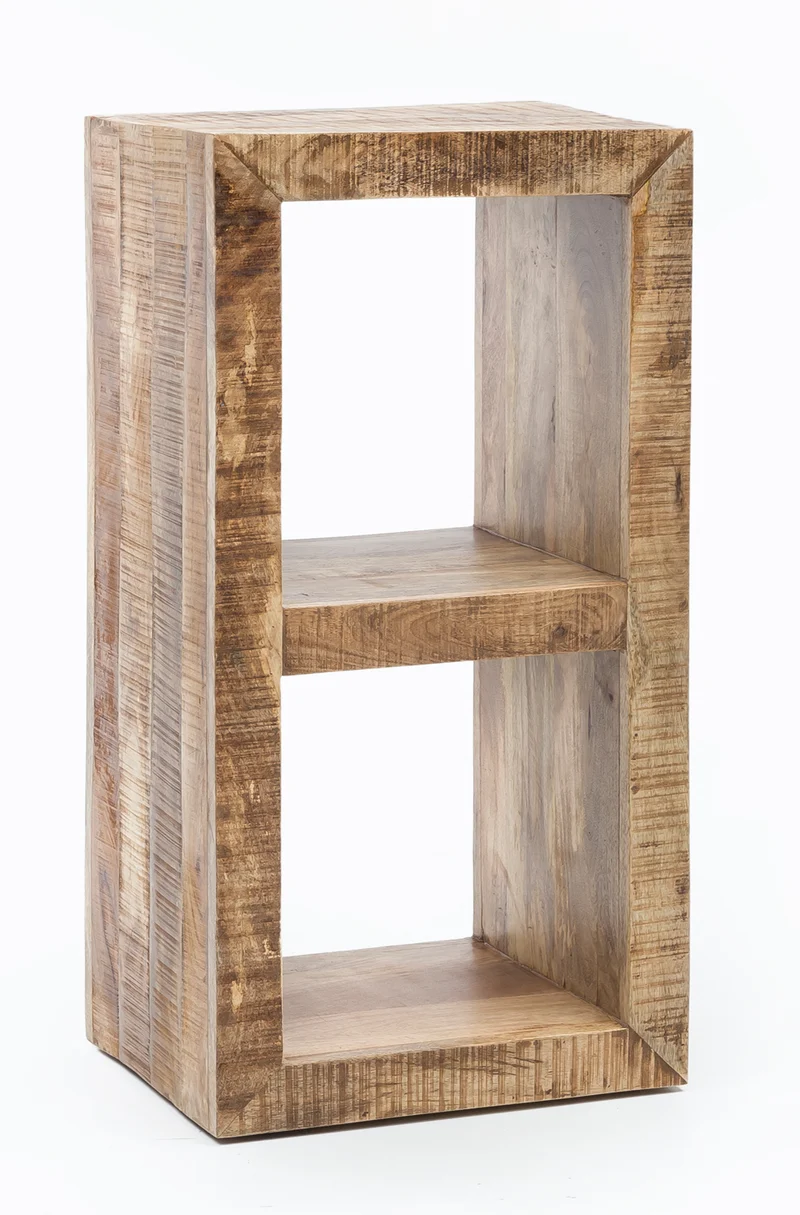 Standregal Mango Massivholz 90x45x35cm 2 Böden Landhaus-Stil
