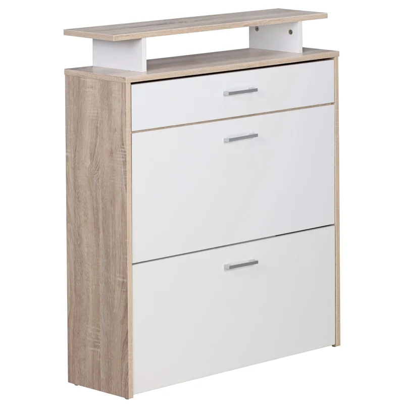 Schuhkipper Sonoma Eiche 80x95x24cm Modern mit Schublade Flurschrank